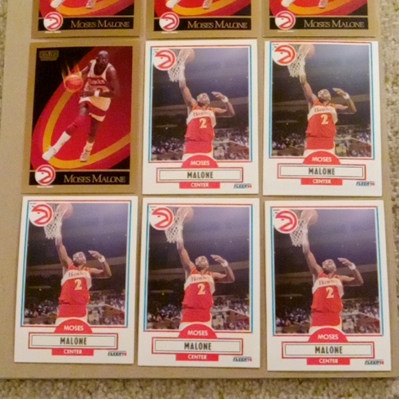 Lot of 33 Moses Malone Hawks, Bucks, and 76ers basketball cards - Picture 15 of 16